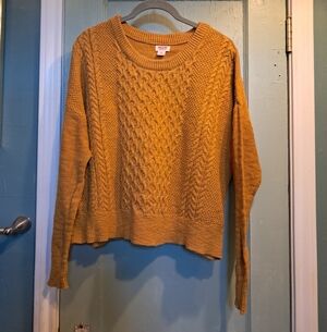 Mossimo Supply Co. Mustard Cable Knit Sweater
